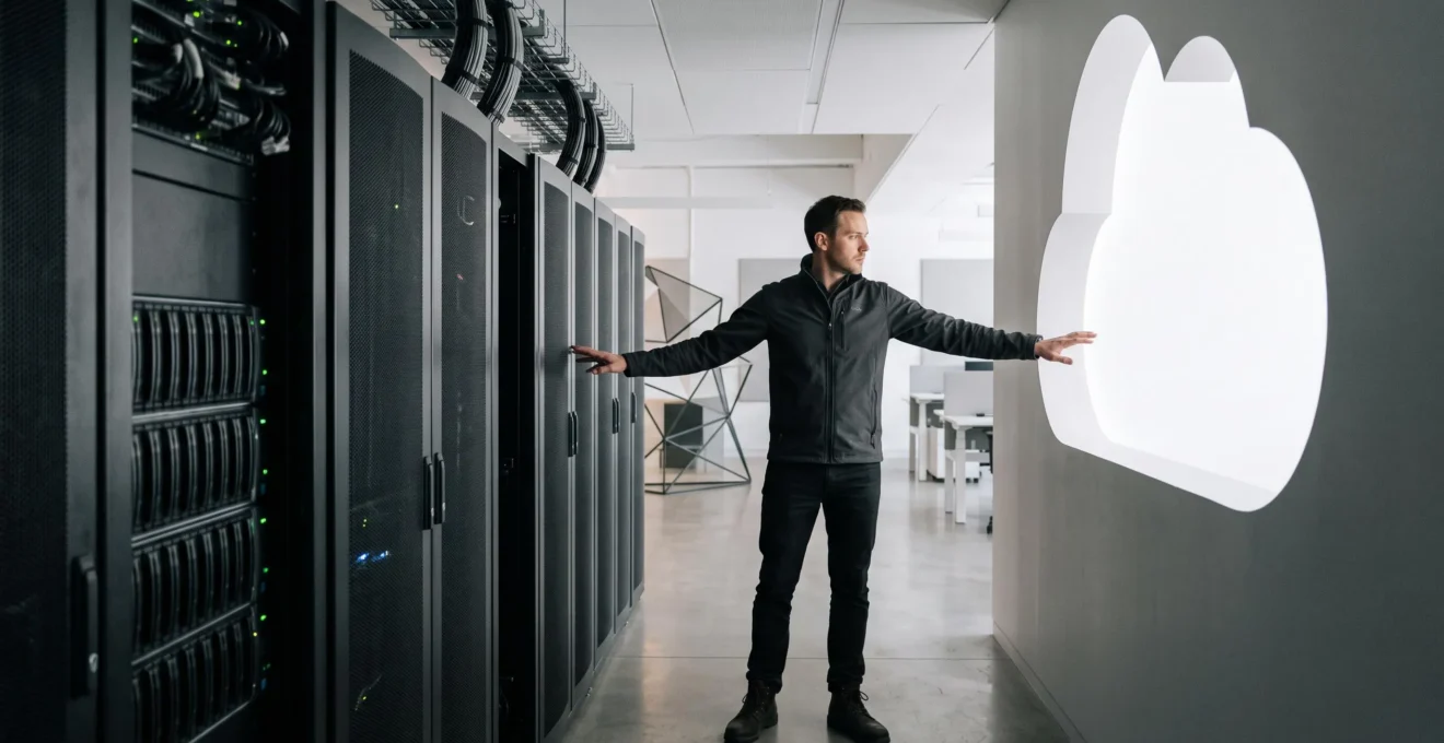 Illustration symbolique représentant le choix entre les modèles cloud IaaS, PaaS et SaaS selon le niveau d'expertise d'une entreprise