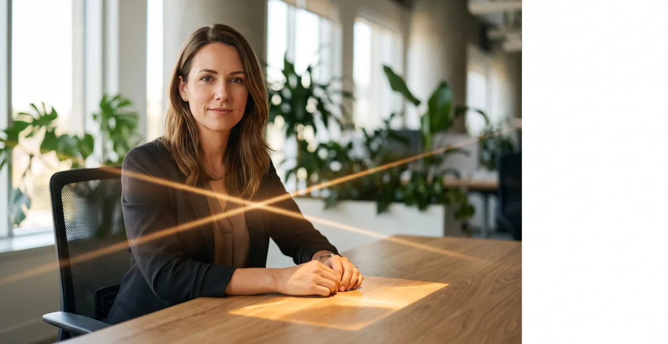 Employé serein prenant en main un nouvel outil numérique sur son lieu de travail sans perdre en efficacité